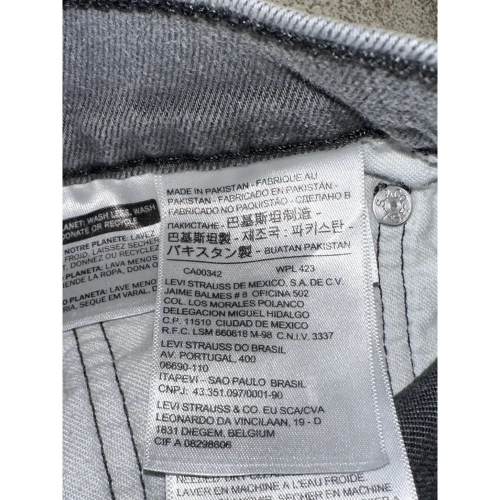Levis 511 Jeans Men 29x30 Gray Slim Fit‎ Straight Leg Distressed Stretch Denim